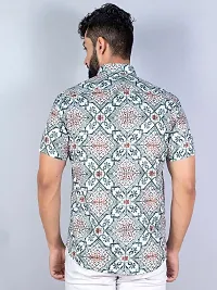 SL FASHION Funky Printed Shirt for Men Half Sleeves (X-Large, Brown Round)-thumb4