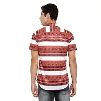 RK HUB Men's Lycra Striped Half Sleeve Casual Spread Collared Shirt (Red,White) (M, 1)-thumb1