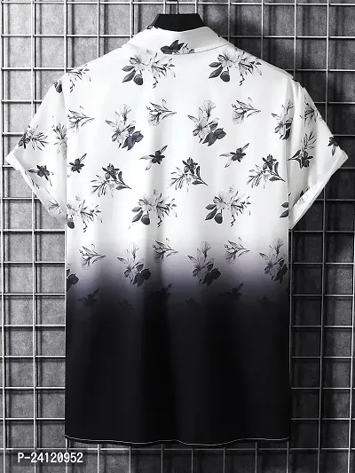 Hmkm Men Printed Casual Shirts (X-Large, Black Flower)-thumb3