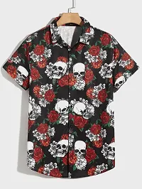 Uiriuy Men Regular Fit Floral Print Cut Away Collar Casual Shirt (X-Large, New KHOPADI)-thumb1