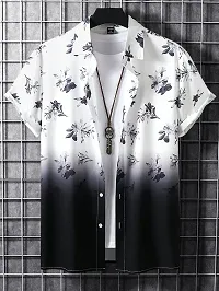 Uiriuy Shirt for Men || Casual Shirt for Men || Men Stylish Shirt || (X-Large, Black Flower)-thumb1