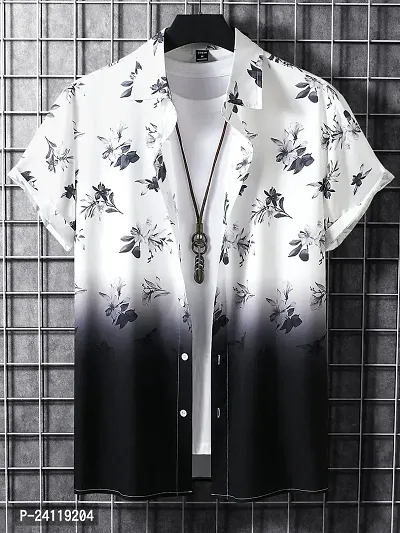 Uiriuy Shirt for Men || Casual Shirt for Men || Men Stylish Shirt || (X-Large, Black Flower)-thumb2