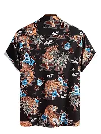 Uiriuy Men's Lycra Digital Print Casual New Shirt Casual Shirts (X-Large, Black Lion)-thumb1