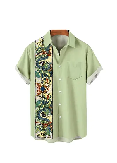 RK HUB Men's Lycra Digital Print Casual New Shirt.