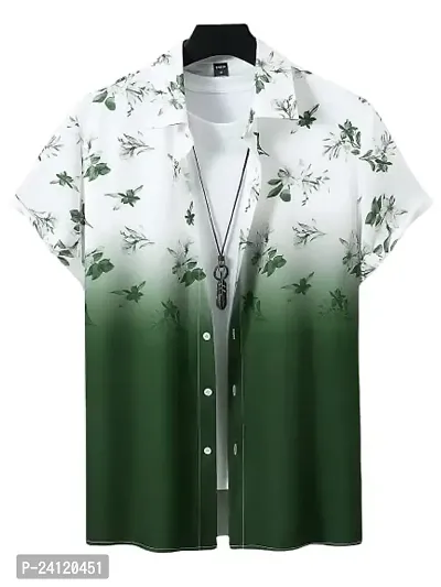 Uiriuy Funky Printed Shirt for Men (X-Large, Light Green Flower)-thumb5