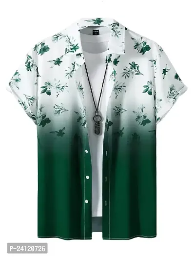 Uiriuy Funky Printed Shirt for Men. (X-Large, Green Flower)
