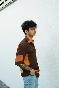 RK HUB Men's Digital Print Rayon Casual Shirt. (X-Large, Brown)-thumb1