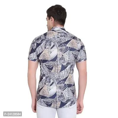 RK HUB Men's Lycra Digital Print Casual New Shirt (X-Large, Grey Mix)-thumb2