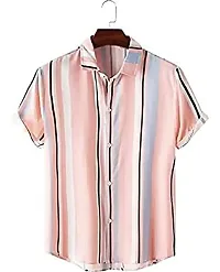 Uiriuy Men's Lycra Digital Print Casual Shirt (X-Large, Pink Patti)-thumb3