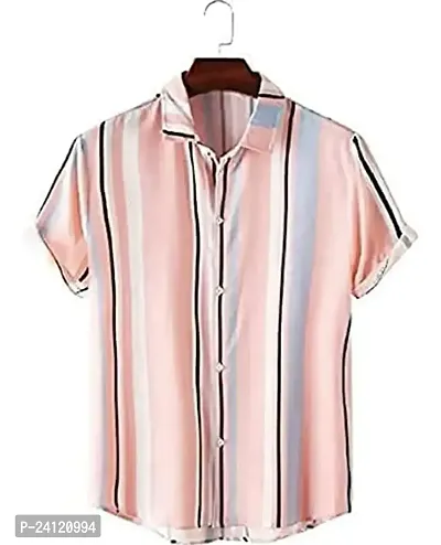 Uiriuy Men's Lycra Digital Print Casual Shirt (X-Large, Pink Patti)-thumb4