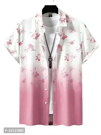 Uiriuy Shirt for Men || Casual Shirt for Men || Men Printed Shirt (X-Large, Pink Flower)-thumb5