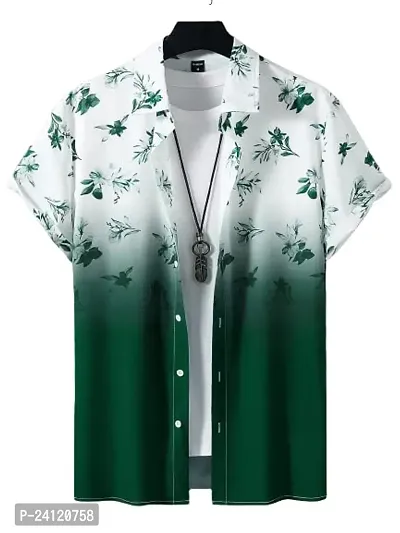 Uiriuy Shirt for Men || Casual Shirt for Men || Men Stylish Shirt || Men Printed Shirt (X-Large, Green Flower)-thumb5