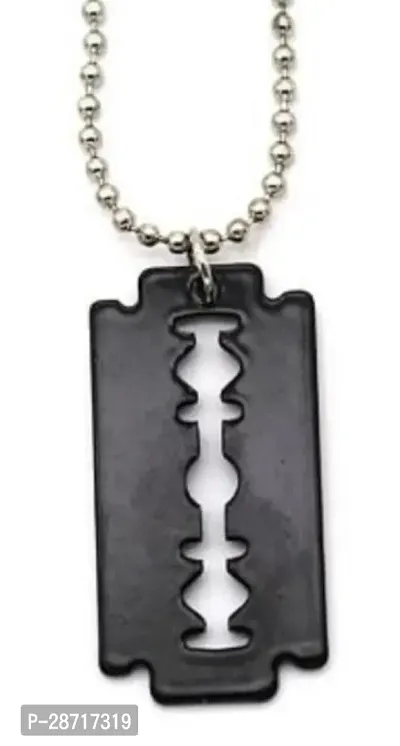 Stylish Silver Alloy Chain With Pendant For Men