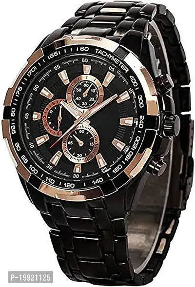 Stylish Black Metal Analog Watch For Men-thumb0