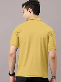 Stylish Yellow Polycotton Solid Short Sleeves Polos For Men-thumb2