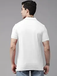 Stylish White Polycotton Solid Short Sleeves Polos For Men-thumb1