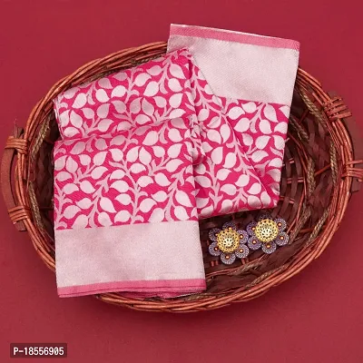 Beautiful Pink Banarasi Silk Jacquard Saree with Blouse piece For Women