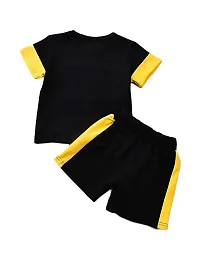 Lofn Stylish Black Mustard White Kids Clothing Tshirt And Nikker Set 1-2 Year-thumb1