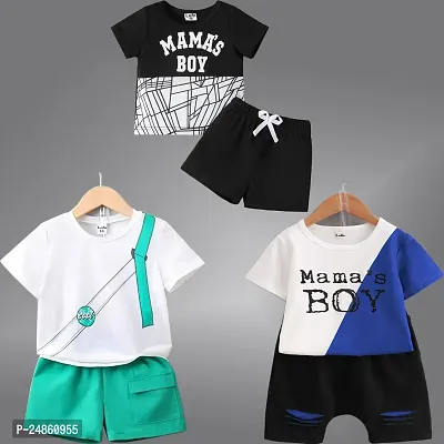 Stylish Printed Kids Boys Clothing Sets Pack Of 3-thumb0