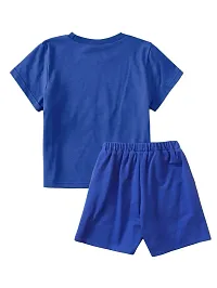 Lofn Stylish Blue Kids Clothing Tshirt And Nikker Set 0-6 Month-thumb1