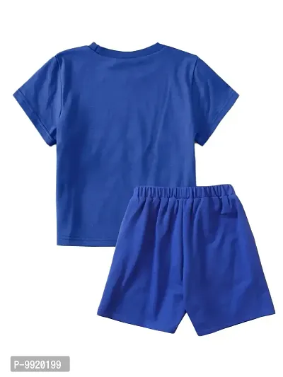 Lofn Stylish Blue Kids Clothing Tshirt And Nikker Set 0-6 Month-thumb2