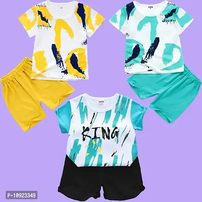 Stylish Printed Kids Boys Girls Clothing Sets Pack Of 3