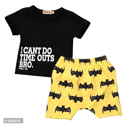 Attis Kids Boys and Girls Clothing Set 0 to 12 Months Black-Yellow-thumb0