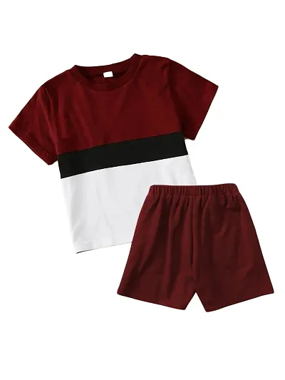 Stylish Blend T-Shirts with Shorts For Boys