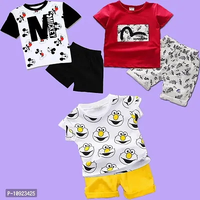 Stylish Printed Kids Boys Girls Clothing Sets Pack Of 3