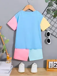 Stylish Multicoloured Cotton T-Shirts With Shorts Clothing Set For Boys-thumb1