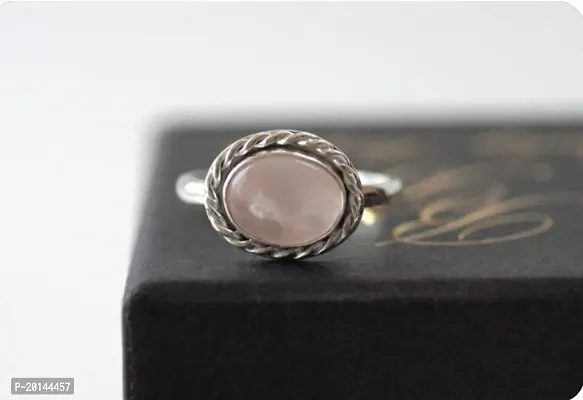 Rose Quartz Gemstone Ring, Rose Quartz Adjustable Ring, Rose Quartz Stone Ring Crystal, Stone Quartz Ring-thumb0