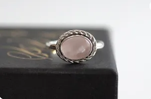 Rose Quartz Gemstone Ring, Rose Quartz Adjustable Ring, Rose Quartz Stone Ring Crystal, Stone Quartz Ring-thumb2