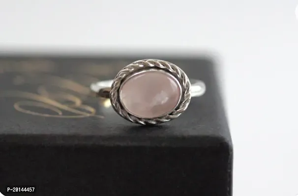 Rose Quartz Gemstone Ring, Rose Quartz Adjustable Ring, Rose Quartz Stone Ring Crystal, Stone Quartz Ring-thumb3