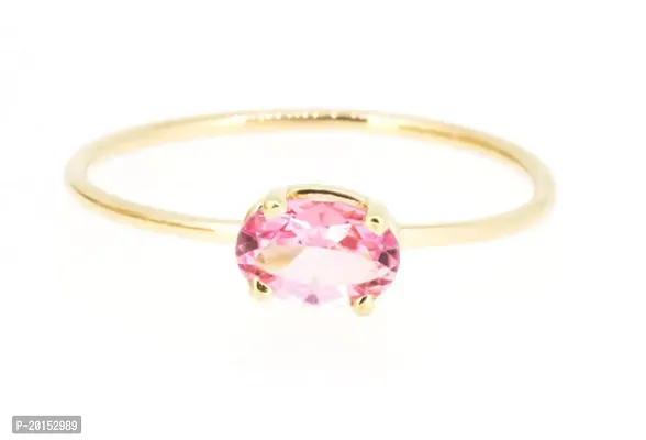 Pink Sapphire Ring With Natural Pink Sapphire Stone Stone Sapphire Gold  Plated Ring-thumb0