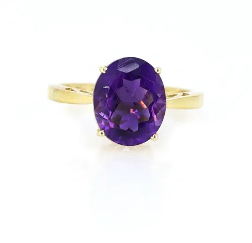 Amethyst GemStone Ring Brass Amethyst Plated Ring plated for men women ring