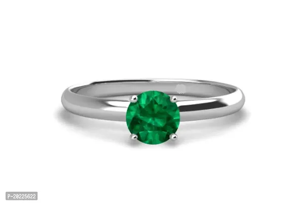 Emerald Ring With Natural Panna Stone Lab Certified Stone Emerald Silver Plated Ring men  women
