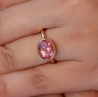 Pink Sapphire Ring With Natural Pink Sapphire Stone Stone Sapphire Gold  Plated Ring-thumb1