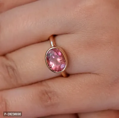 Pink Sapphire Ring With Natural Pink Sapphire Stone Stone Sapphire Gold  Plated Ring-thumb2