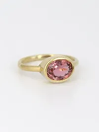 Pink Sapphire Ring With Natural Pink Sapphire Stone Stone Sapphire Gold  Plated Ring-thumb2