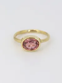 Pink Sapphire Ring With Natural Pink Sapphire Stone Stone Sapphire Gold  Plated Ring-thumb3
