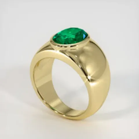Classy Stone Emerald Alloy Ring