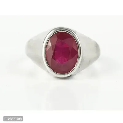 Unique  Effective 100% Original Ruby Manik Stone Ring for Men  Women Alloy Silver Plated Ring