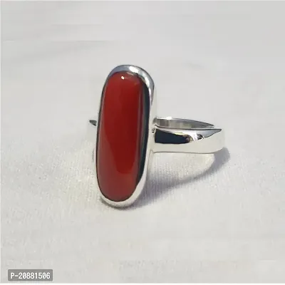 Red coral Ring with Natural Red coral Stone Lab Certified Stone Coral Gold Plated Ring for Men or Women