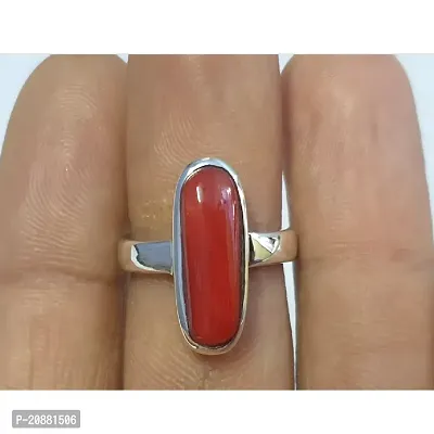 Red coral Ring with Natural Red coral Stone Lab Certified Stone Coral Gold Plated Ring for Men or Women-thumb5