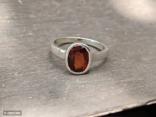 Large Natural Garnet Ring, Sterling Silver Cocktail Ring, Red Garnet Ring, Statement Ring, Silver Plated Ring-thumb0