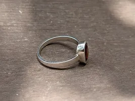 Large Natural Garnet Ring, Sterling Silver Cocktail Ring, Red Garnet Ring, Statement Ring, Silver Plated Ring-thumb3