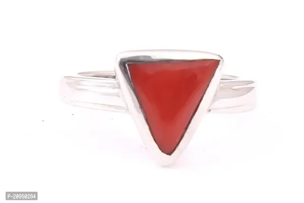 Red coral gold plated ring lab certified gemstone moonga/munga beautiful ring for Men  Women Silver Plated Ring-thumb0