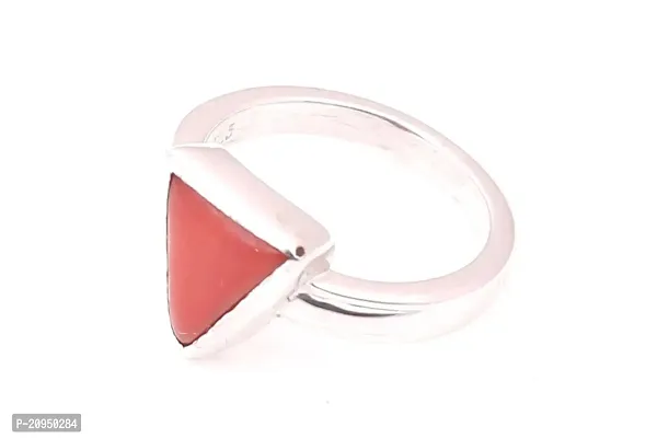 Red coral gold plated ring lab certified gemstone moonga/munga beautiful ring for Men  Women Silver Plated Ring-thumb2