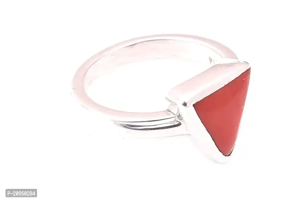 Red coral gold plated ring lab certified gemstone moonga/munga beautiful ring for Men  Women Silver Plated Ring-thumb4