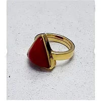 Red coral ring natural  original stone moonga Gold Plated ring Sterling Gold Coral Silver Plated Ring-thumb1